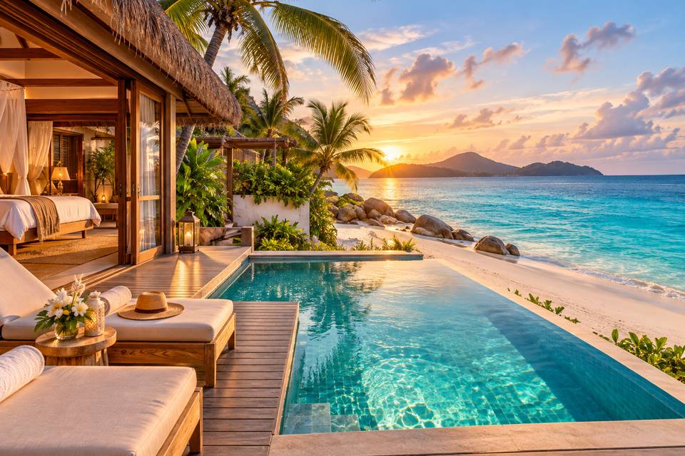 Villa tropical frente al mar