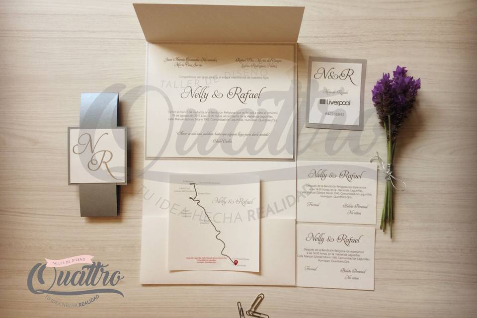 Invitación de boda de sobre