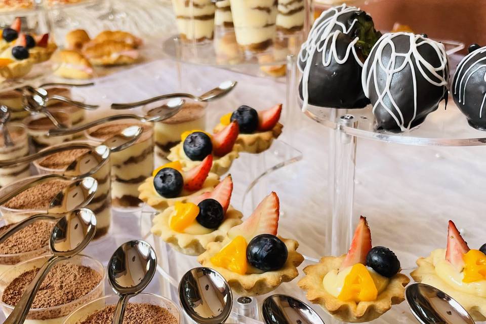 Mini tiramisú y tartas