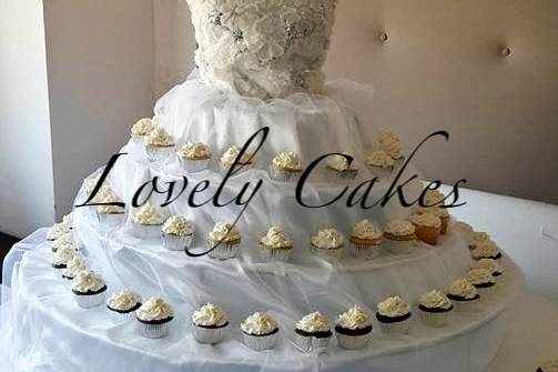 Wedding dress for cupcakes