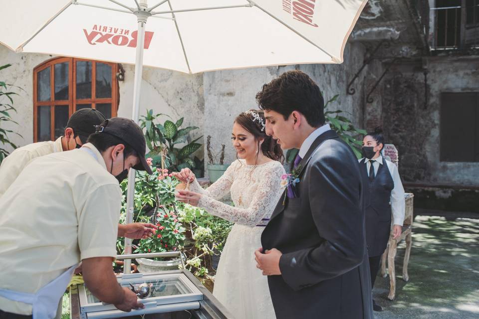 Carrito de helados para bodas