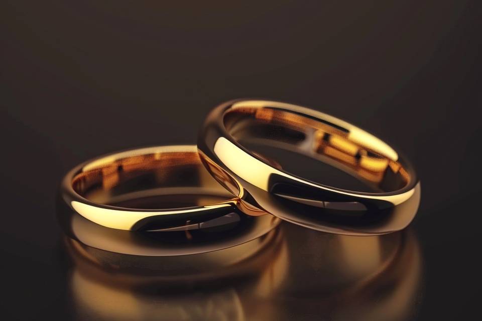 Par de anillos en dorado