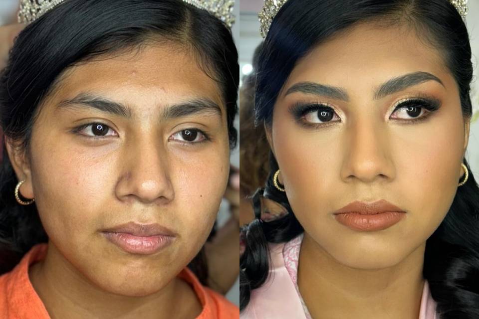 Antes y después de maquillaje