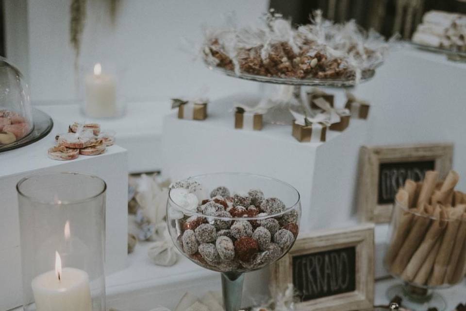 Mesa de postres y dulces