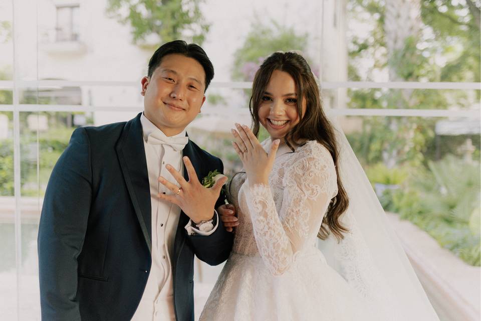 Novios recién casados