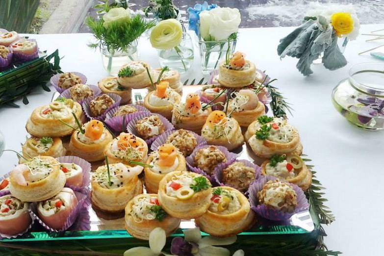 Canapés en boda civil