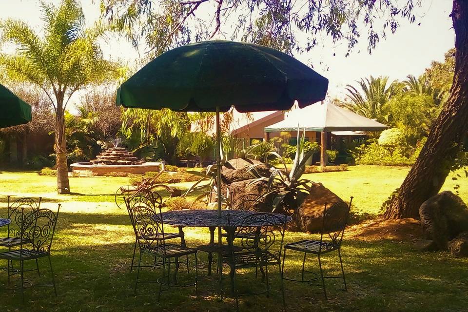 Terraza en jardín