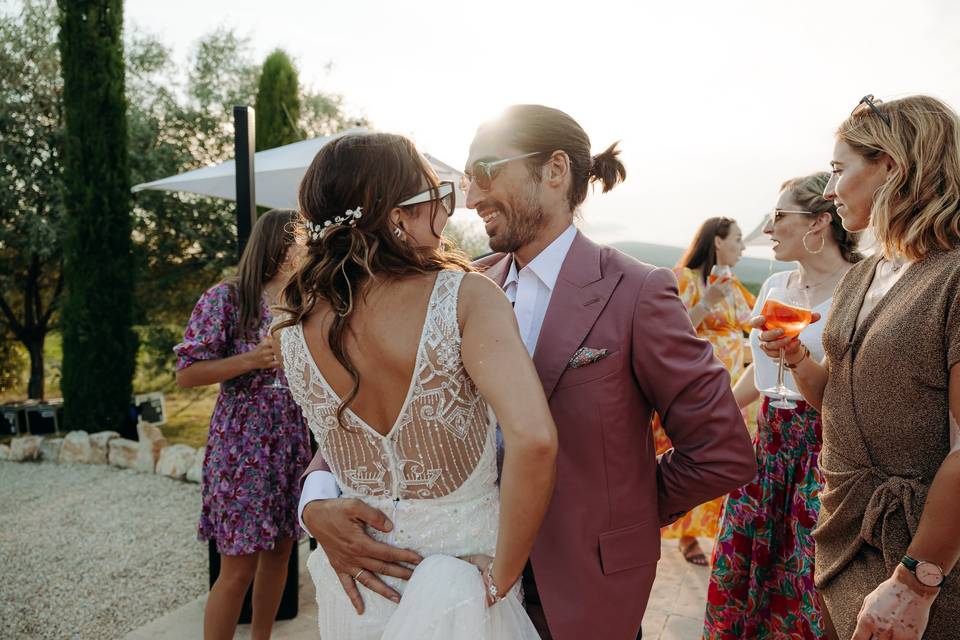 Novio palo rosa, boda Francia
