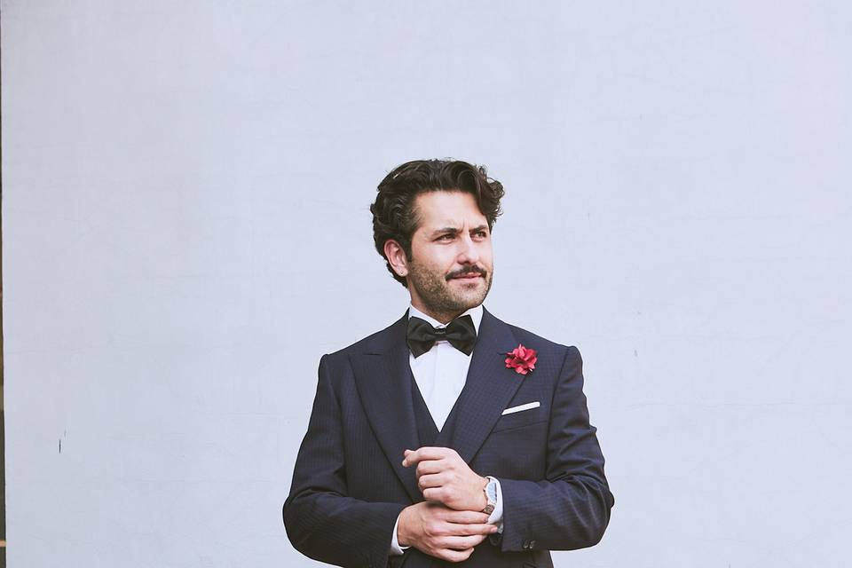Traje tres piezas azul marino