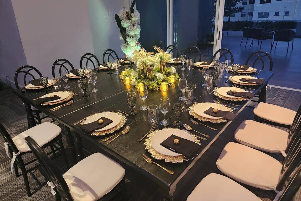 Table setting aniversario