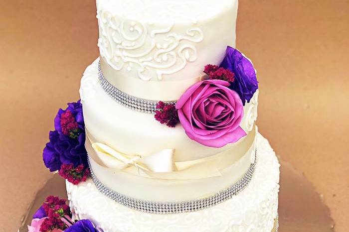 Pastel boda en tonos lila