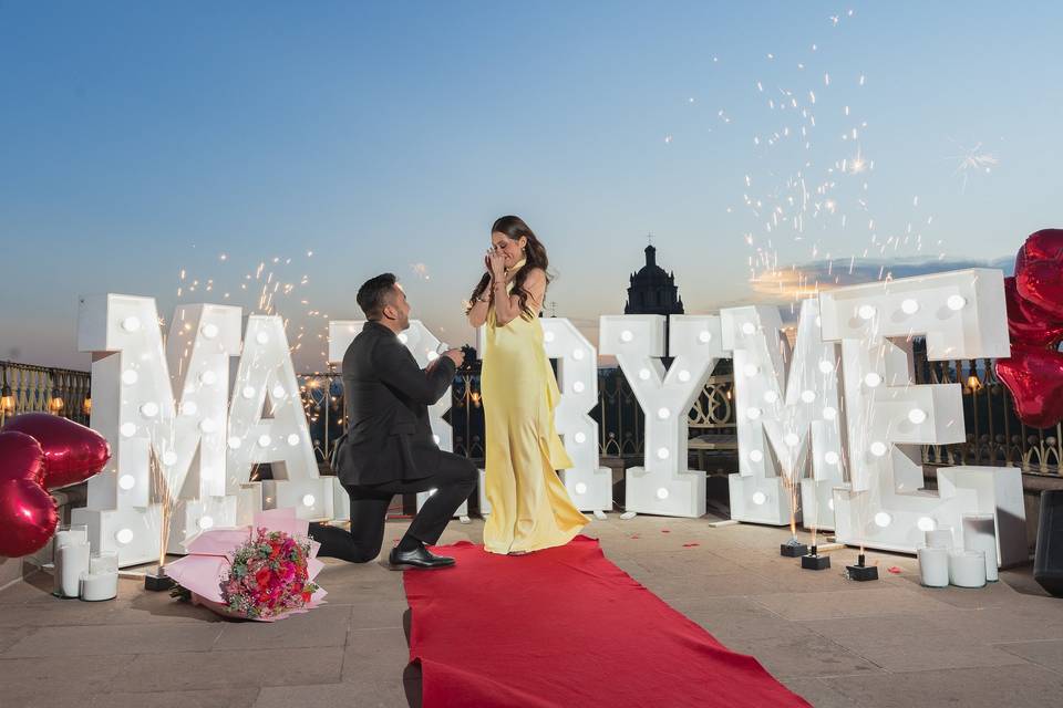Una pedida muy romantica