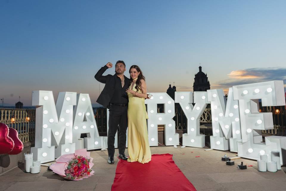 Una pedida muy romantica