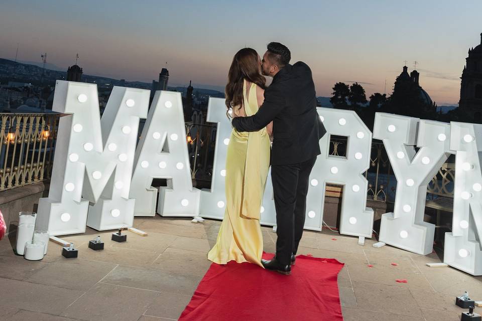Una pedida muy romantica