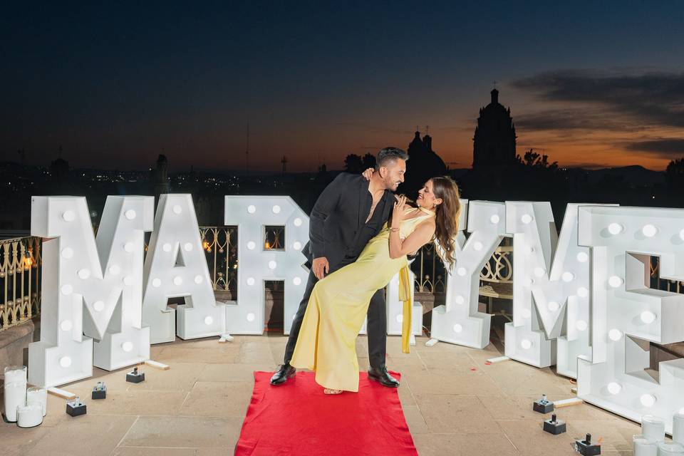 Una pedida muy romantica