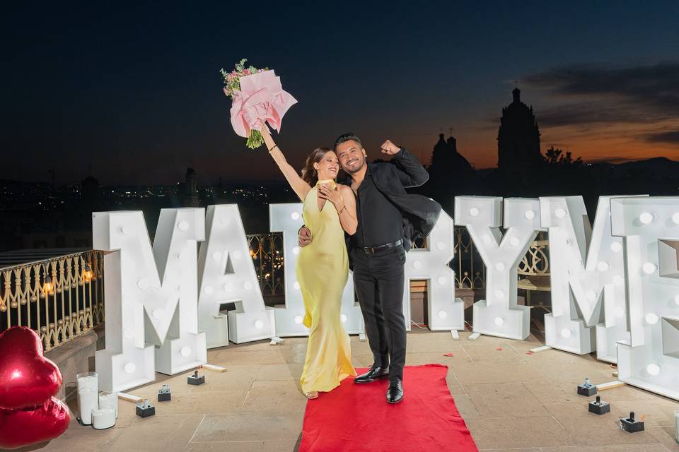 Una pedida muy romantica