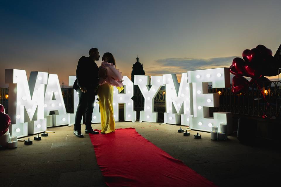 Una pedida muy romantica