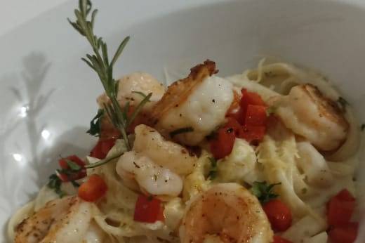 Pasta con camarones
