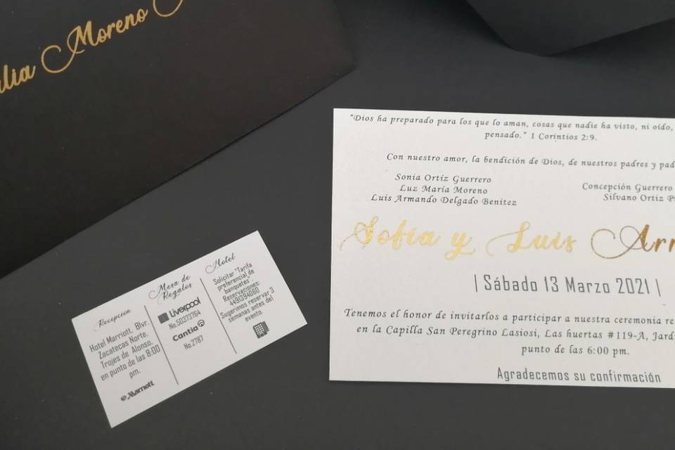 Invitación negro y blanco