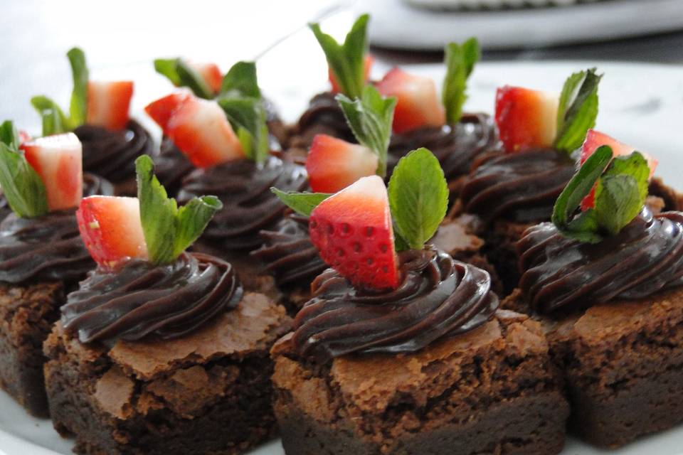 Brownies para barra de postres