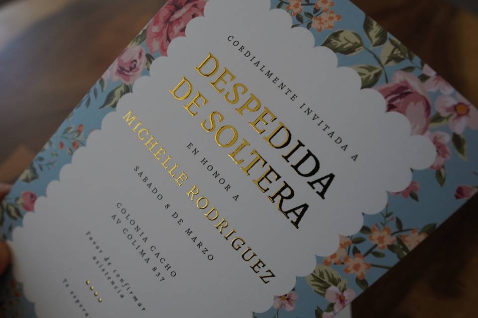 Invitaciones de boda con foil