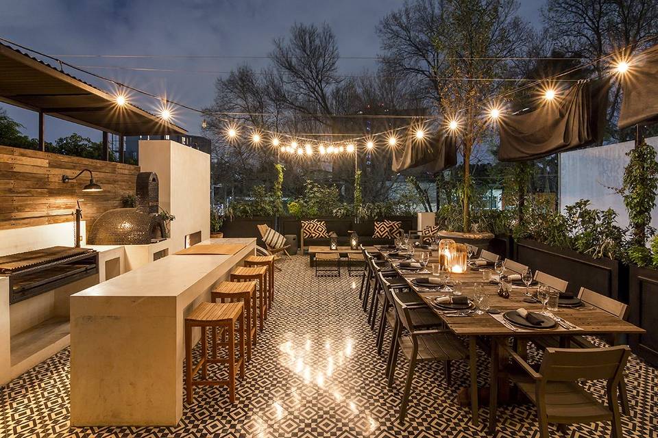 Exclusiva y elegante terraza