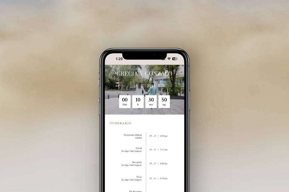 Invitación digital para boda