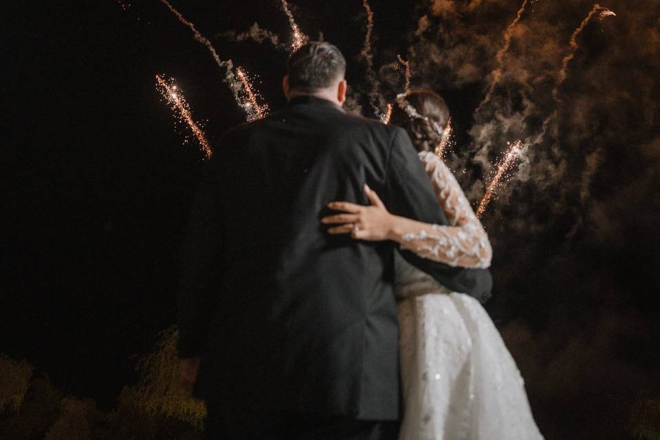 Pirotecnia en boda