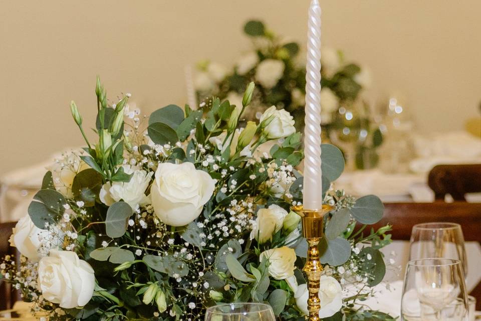 Centro de mesa con portavela