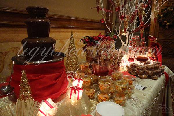 Mesa de postres para posada