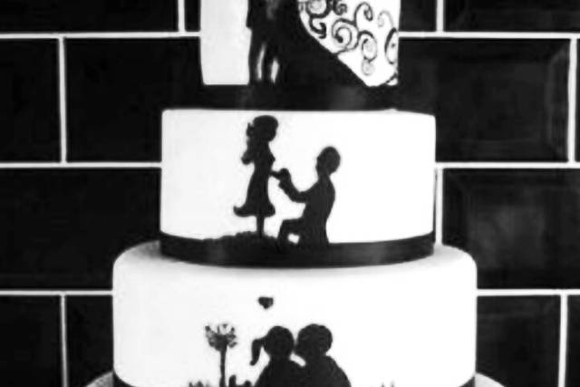 Pastel fondant novios