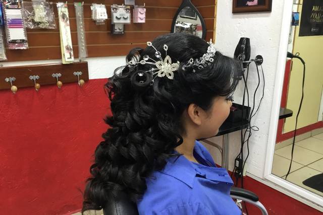 Semi recogido con tocado