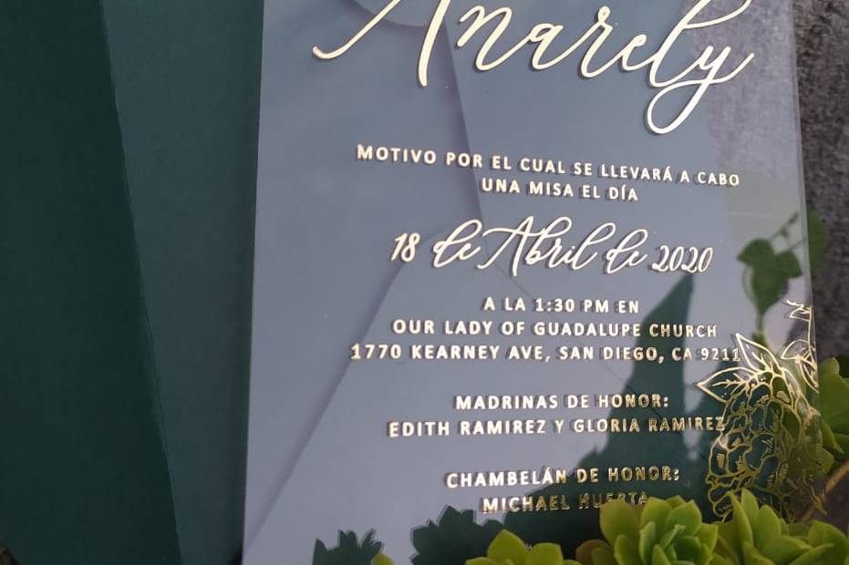 Invitación acrilicas