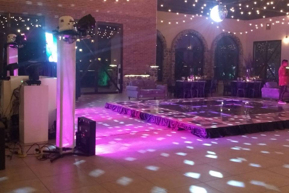 Pista madera mix led cristal