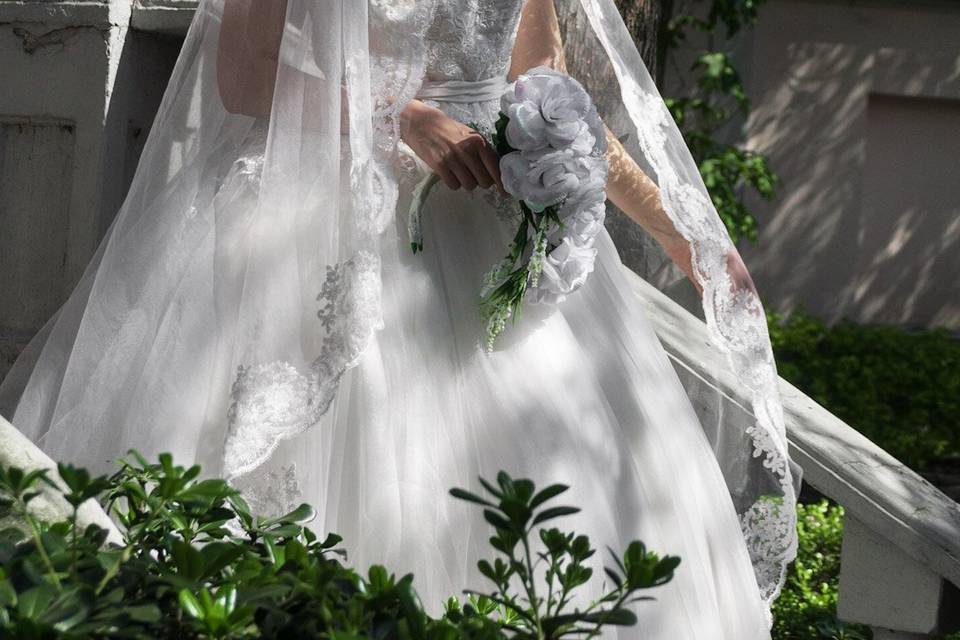 Novia en el jardín