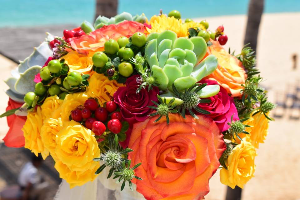 Colorful bride bouquet