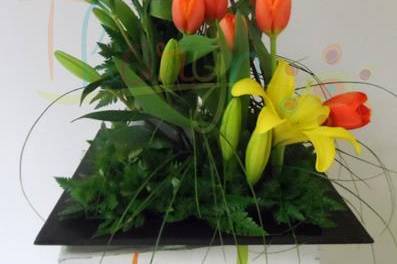 Centro de mesa en naranja