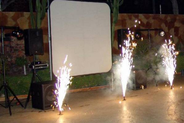 Evento con pirotecnia