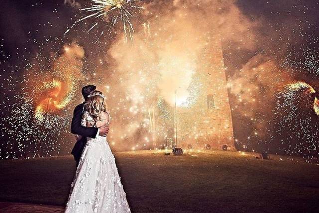 Luces de bengala: garantía de fotos de boda espectaculares