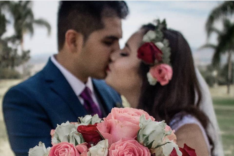 Bouquet novia y corona