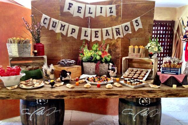 Mesa dulces y postres Country