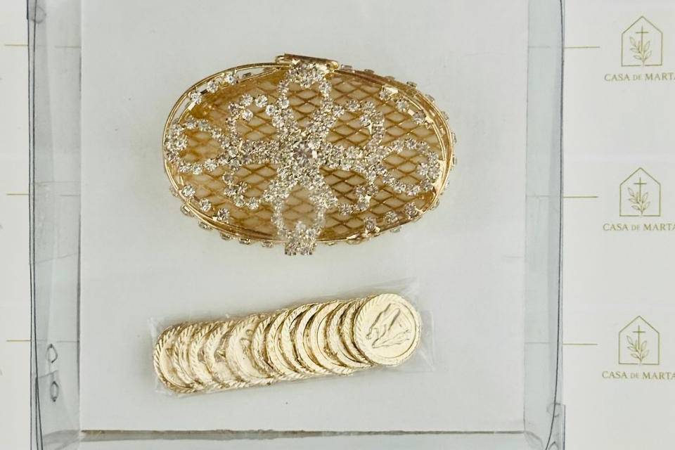 Arras con estuche doradas