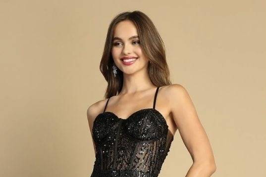 Negro corsé lentejuelas