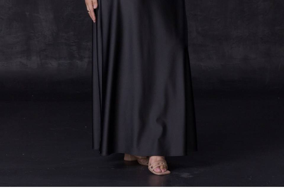 Negro manga brillosa