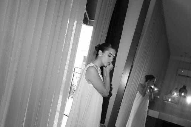Bride getting ready