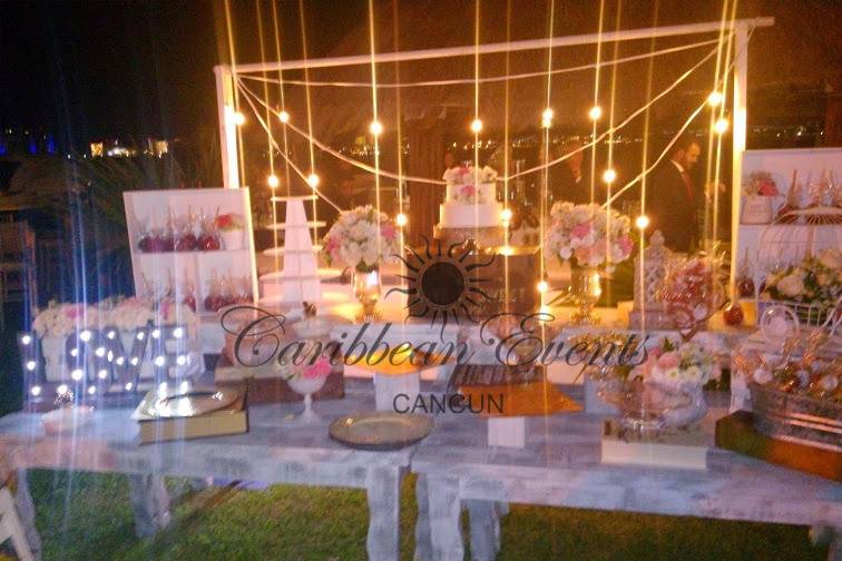 Mesa de dulces & iluminación