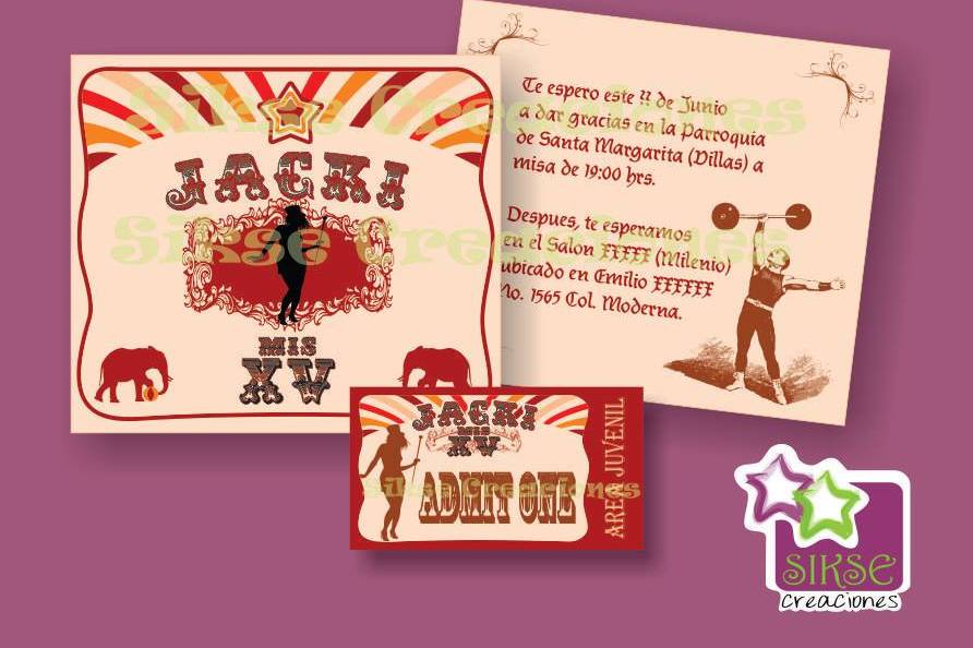 Invitación Circo XV años