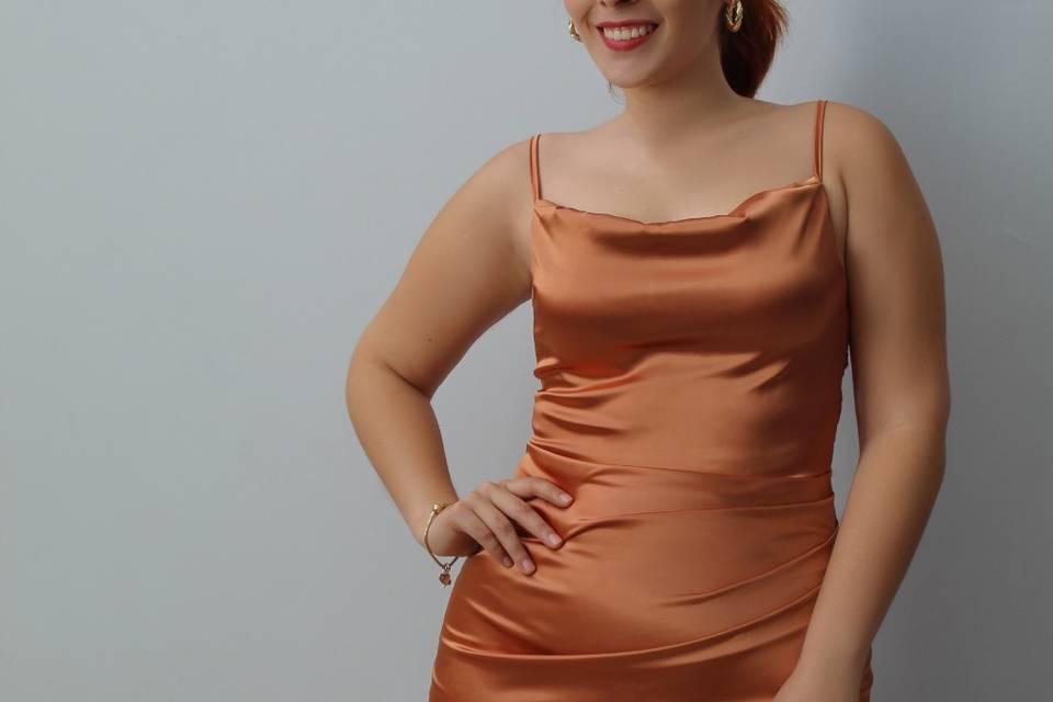 Vestido midi satin