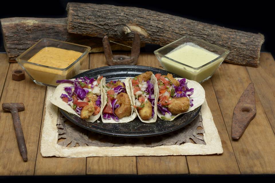Tacos capeados de camaron