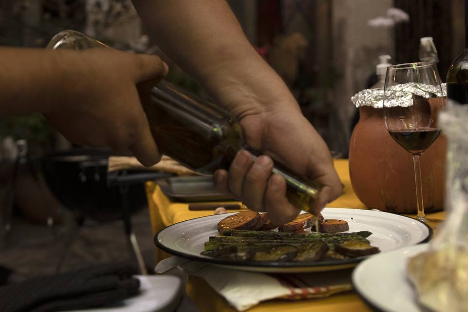 Marinando en aceite de oliva